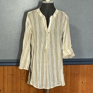 🔥3 for $15 Sale- Nostalgia 3/4 sleeve semi-sheer tunic/coverup